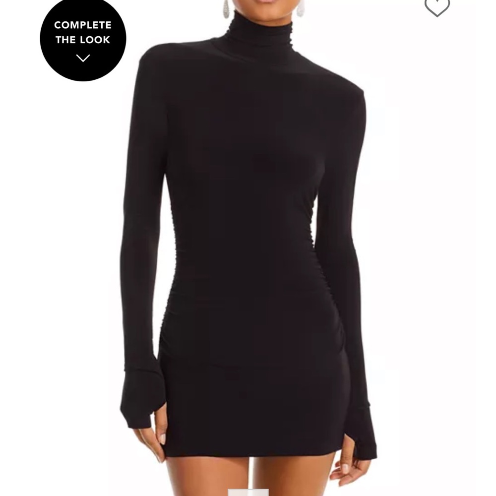 Norma Kamali Black Long Sleeve Mini Dress